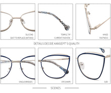 Load image into Gallery viewer, Metal Glasses Frame Women Cat Eye Myopia Computer Eyeglasses Frame  Lady Stylish Eyewear High Quality MS3535
