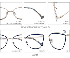 Metal Glasses Frame Women Cat Eye Myopia Computer Eyeglasses Frame  Lady Stylish Eyewear High Quality MS3535