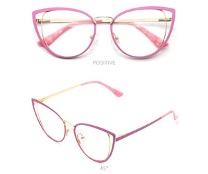 square oval cat eye metal optical prescription eyeglasses frames customizable fashion clear  fake glasses women without diopters