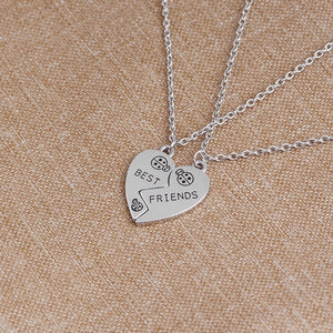 Fashion Best Friends Honey Love Couple Pendant Necklace 2 Pcs/ Set Rainbow Broken Heart BFF Good Friends Friendship Jewelry Gift