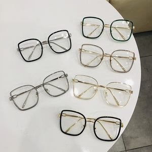 Anti-blue Eyeglasses Women Vintage Metal Square Glasses Frame Female Optical Transparent Spectacles Oculos De Grau