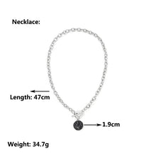 Carica l&#39;immagine nel visualizzatore di Gallery, Minimalist Casual Neck Chain Necklaces for Women Round Marble Pendants Hiphop Female Fashion Jewelry Necklace Naszyjnik
