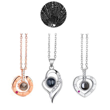 Load image into Gallery viewer, 100 Languages Love Necklace Heart Pendant Wedding Romantic I Love You Projection Necklace for Women Girl Friend Ladies Gifts