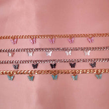 Load image into Gallery viewer, Punk Gold  Silver Color Chain 5 Butterfly Pendant Necklace for Women Wedding Party Statement 2020 Cute Choker Necklaces Jewelry