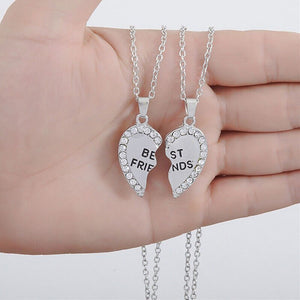 Women Jewelry Women Fashion Charming Splice Heart Pendant Best Friend Letter Necklace Gifts 1 Pair 2 Colors