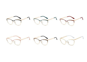 Peekaboo women fashion glasses cat eye gold metal frame prescription eyeglasses female accessories pink green gift items