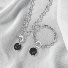 Carica l&#39;immagine nel visualizzatore di Gallery, Minimalist Casual Neck Chain Necklaces for Women Round Marble Pendants Hiphop Female Fashion Jewelry Necklace Naszyjnik