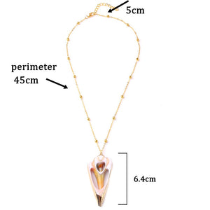 Conch Shell Necklace Sea Beach Shell Chain Pendant Necklace For Women Collier Femme Shell Cowrie Summer Jewelry Bohemian