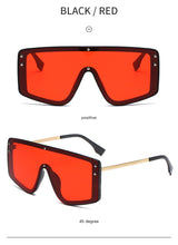 Load image into Gallery viewer, Oversized butterfly Sunglasses Women 2022 Luxury Brand Fashion Flat Red Black Clear Lens One Piece Men Gafas Shade Mirror UV400
