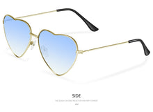 Load image into Gallery viewer, WUE Ladies Heart Shaped Sunglasses metal Women Brand Designer Fashion Rimless LOVE Clear Ocean Lenses Sun Glasses Oculos UV400