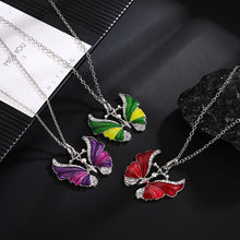Carica l'immagine nel visualizzatore di Gallery, Korean Blue Gradient Butterfly Necklace for Women Girls Silver Color Rainbow Butterflies Pendant Choker Necklaces Jewelry Gift