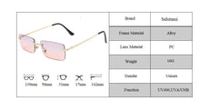 Load image into Gallery viewer, Rimless Alloy Small Square Sunglasses For Women Vintage Ins Hot Gradient Clear Sun Glasses Female Uv400 Shades Hip Hop Eyewear