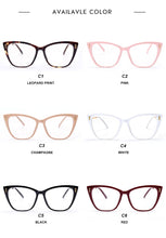 Load image into Gallery viewer, Cat Eye Glasses Frames Women Anti Blue Light Computer Eyeglasses Womens Clear Optical Spectacles Unique Frame Design
