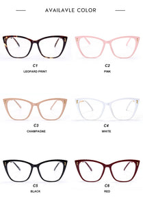 Cat Eye Glasses Frames Women Anti Blue Light Computer Eyeglasses Womens Clear Optical Spectacles Unique Frame Design