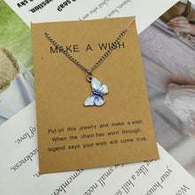 Load image into Gallery viewer, Korean Blue Gradient Butterfly Necklace for Women Girls Silver Color Butterflies Pendant Choker Necklaces Jewelry Gift