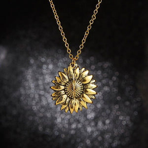 2020 Gold Silver Color Open Locket Necklace Engraved You Are My Sunshine Sunflower Pendant Necklace Unique Party Jewelry Gift