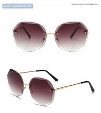 Load image into Gallery viewer, Fashion Rimless Gradient Sunglasses Women Brand Designer   Shades Cutting Lens Metal Frames Vintage Sun glasses oculos de sol
