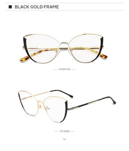 Clear Cat Eye Glasses Frame Women's Glasses Fake Prescription Round Glasses Female Myopia Eye Glasses For Beauty For PC