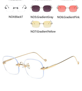 2022 Women Glasses Frame Luxury Eyeglasses Frame Women Anti Blue Light Eyewear Optics Brand Women Frameless Spectacle
