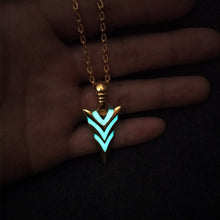 Load image into Gallery viewer, Luminous Glowing Arrow Pendant Necklace Knight Spear Necklace Glow In The Dark Pike Necklace for Women Men Halloween Gift