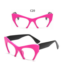 Load image into Gallery viewer, Big frame women glasses frame fashion cat eye Clear Lens brand oversized Glasses Female Transparent Half frame optical frame