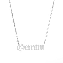 Carica l&#39;immagine nel visualizzatore di Gallery, 2020 New Constellation Zodiac Necklaces Jewelry for Women Antique Style Designed Letter Taurus Aries Necklaces Collier
