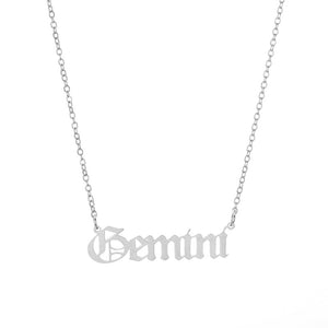 2020 New Constellation Zodiac Necklaces Jewelry for Women Antique Style Designed Letter Taurus Aries Necklaces Collier