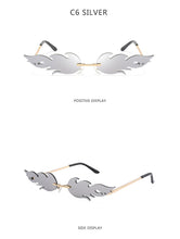 Load image into Gallery viewer, Luxury Fashion Fire Flame Sunglasses Women  Rimless Wave Sun Glasses Metal Shades For Vintage Women Mirror Eyewear UV400