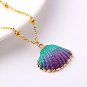 Conch Shell Necklace Sea Beach Shell Chain Pendant Necklace For Women Collier Femme Shell Cowrie Summer Jewelry Bohemian