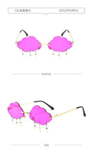 Load image into Gallery viewer, Fashion Rimless Cloud Shape Sunglasses with Lightning Pendant Women Luxury Funny Sun Glasses Shades UV400 Brand Designer SG028