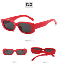 Carica l'immagine nel visualizzatore di Gallery, Rectangle Sunglasses Women Men Fashion Retro Small Sun Glasses Female Black Red Glasses Vintage Eyeglasses Shades UV400