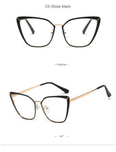 Load image into Gallery viewer, Clear Glasses Frame Computer Cell Phone Women Cat Eye Anti Blue Light Metal Eyewear Blocking Glasses Optical Spectacle Eyeglass