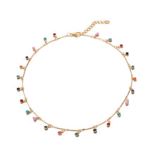 Load image into Gallery viewer, Single Layer Color Crystal Beads Pendant Clavicle Chain Necklace Women Boho Necklace Fashion Jewelry on the Neck