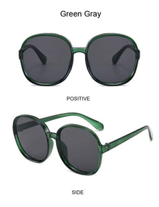 New Round Frame Sunglasses Women Retro Brand Designer Brown Black Oversized Lady Sun Glasses Female Fashion Outdoor Driving
