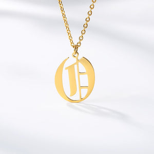 Old English Letter Initial Necklaces For Women Men Gold Silver Color Stainless Steel Chain Male Female Pendant Necklace Jewelry