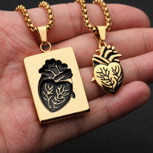 Load image into Gallery viewer, Gothic Punk Style Puzzel Paard Anatomical Heart Necklace For Men Fashion Gold Color Jewelry Party Couple Wedding Gifts VIP Link