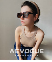 Load image into Gallery viewer, Sunglasses Women Rectangle Frame Transparent Brand Designer Retro Sun Glasses Unisex Square Brown UV400 AE0664