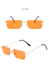 Load image into Gallery viewer, Rimless Alloy Small Square Sunglasses For Women Vintage Ins Hot Gradient Clear Sun Glasses Female Uv400 Shades Hip Hop Eyewear