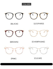 Load image into Gallery viewer, Transparent Cat Eye Glasses Frames Women Men Vintage Clear Optical Round Eyeglasses Metal Myopia Frame