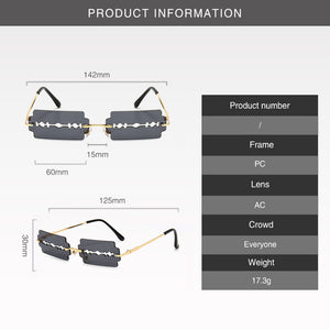 New Frameless Personality Hollow Blade Woman Sunglasses Retro Unique Hollow Funny Sunglasses Party Catwalk Men Sun Glasses