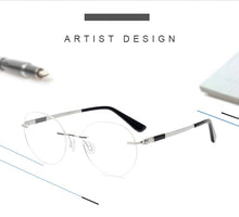 Load image into Gallery viewer, Krasivyy Vintage Round Rimless Glasses Frame Women B Titanium Myopia Optical Prescription Eyeglasses Men New Screwless Eyewear