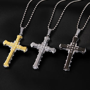New Fashion Arrow Necklace for Men Black Metal Punk POP Cross Pendant Necklace Trendy Simple Chain Jewelry Gift collar hombre