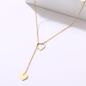 Long Pendant Heart-Shaped Necklaces Pendants For Women  Simple Design Necklace Stylish Stainless Steel Jewelry Party Gift