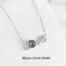 Load image into Gallery viewer, 100 Languages Love Necklace Heart Pendant Wedding Romantic I Love You Projection Necklace for Women Girl Friend Ladies Gifts