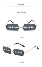 Load image into Gallery viewer, Small Rectangle Rimless Sunglasses Women NEW Fashion Blade Shape Vintage Hollow Eyeglasses Women Razor Gafas Punk UV400 Alloy