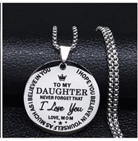 Load image into Gallery viewer, Mom Son Daughter Stainless Steel Zircon Copper Chain Necklace for Women Golod Color Statement Necklaces Jewelry bijoux N96S01