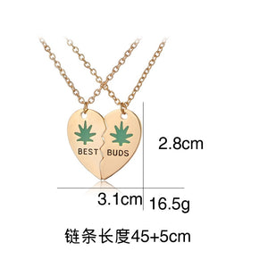 Fashion Best Friends Honey Love Couple Pendant Necklace 2 Pcs/ Set Rainbow Broken Heart BFF Good Friends Friendship Jewelry Gift