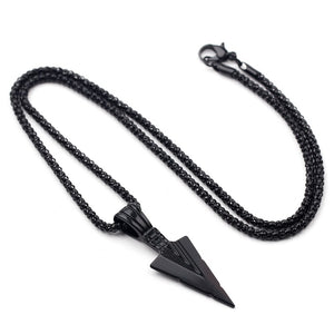 Men's  Design Matte Black Long Necklace with Arrow Pendant Jewelry Chain Hip Hop Punk Rock Christmas Halloween Gift For Men Wome