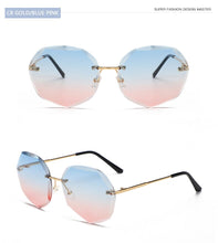 Carica l'immagine nel visualizzatore di Gallery, Occhiali da sole da donna senza montatura Design Fashion Lady Occhiali da sole Occhiali da sole in lega vintage Classic Designer Shades UV400 Eyewear 