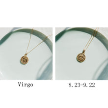 Load image into Gallery viewer, Gold Color 12 Constellation Coins Necklaces &amp; Pendants Women Virgo Taurus Leo Short Chain Necklace Girls Gemini Celestial